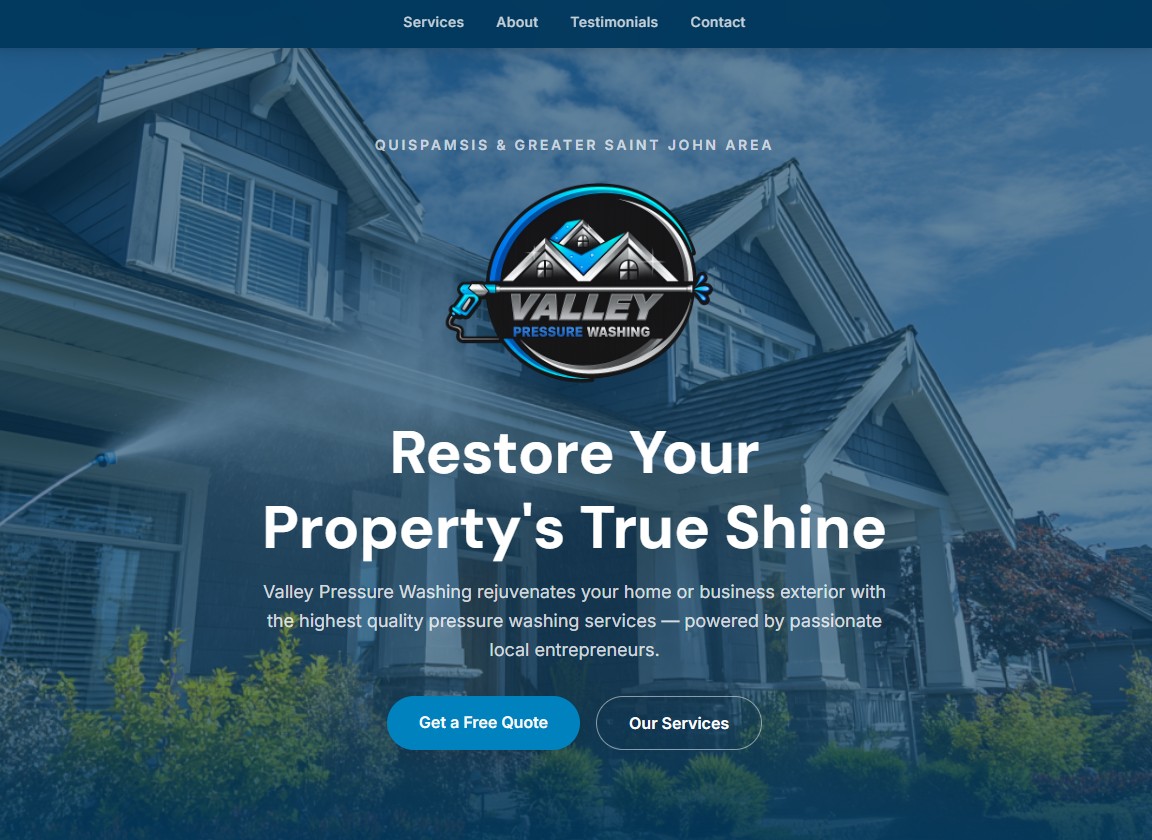 Valley Pressure Washing demo website by FundyLogic